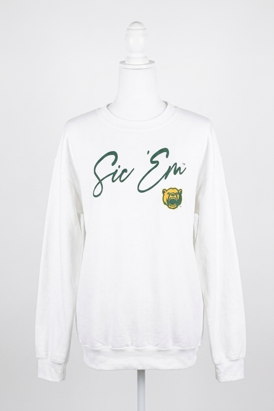 NEW GAMEDAY COUTURE baylor university long sleeve crew tee in white